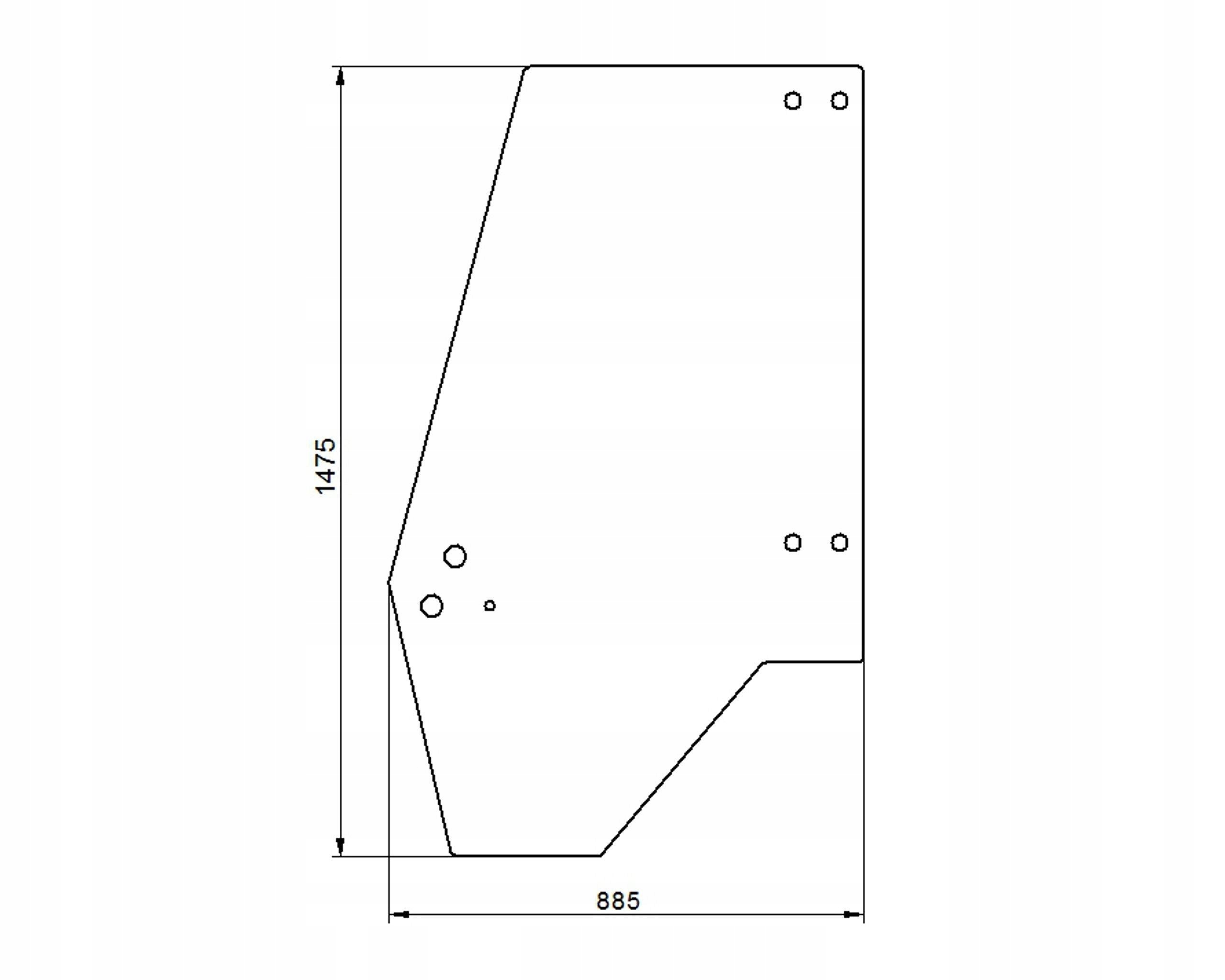 sklo Jcb dveře levé 7 otvorů 827/60115