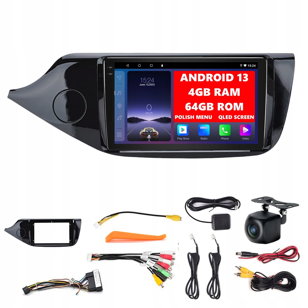 Android 13 Rádio Pro Kia Ceed II 2012-2018 s Android Auto, Carplay, Wifi, 4GB/64GB