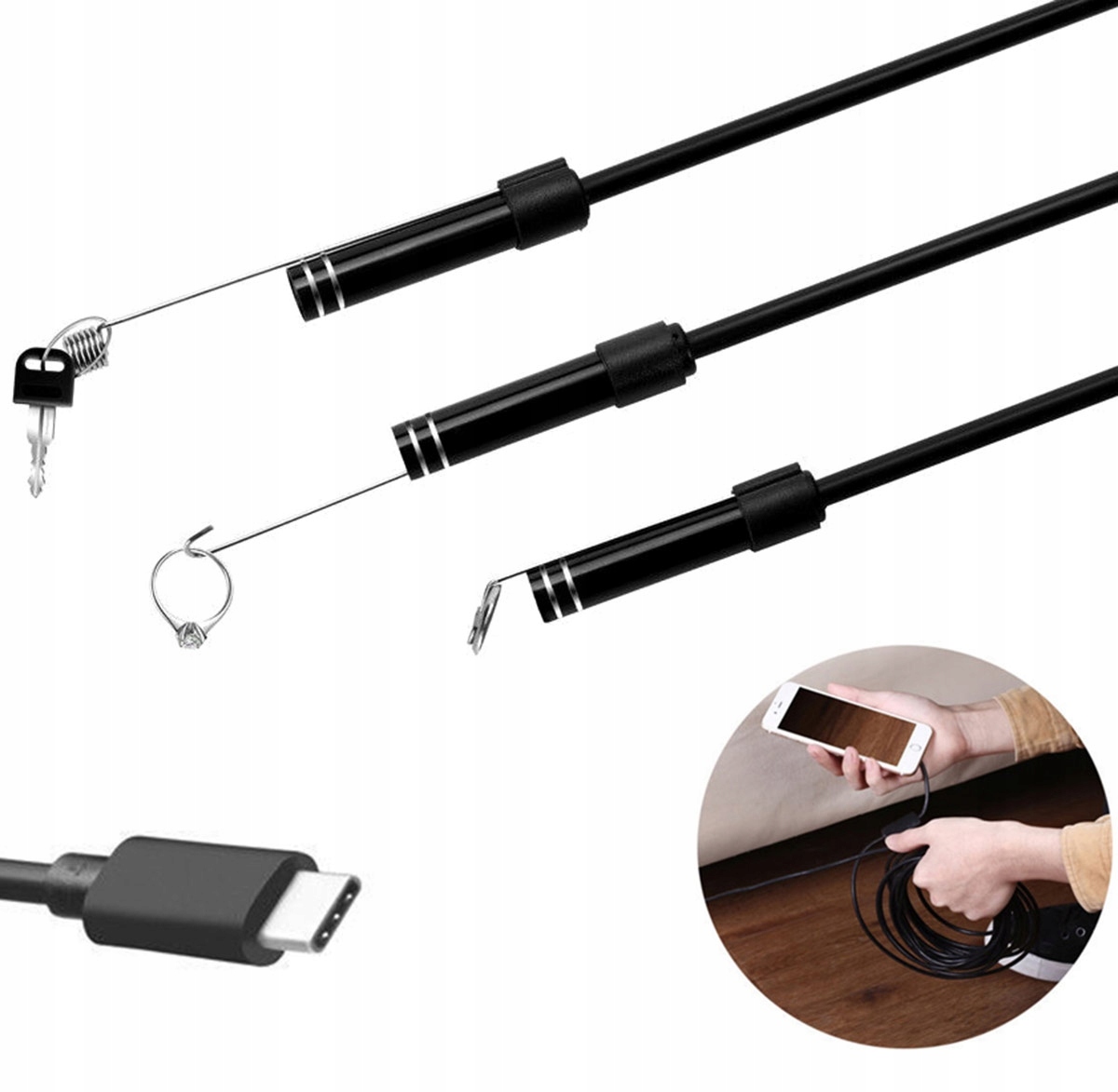 ENDOSKOP KAMERKA INSPEKCYJNA ANDROID OTG LED 5,5mm USB-C 5m MAGNES HAK Marka ESM