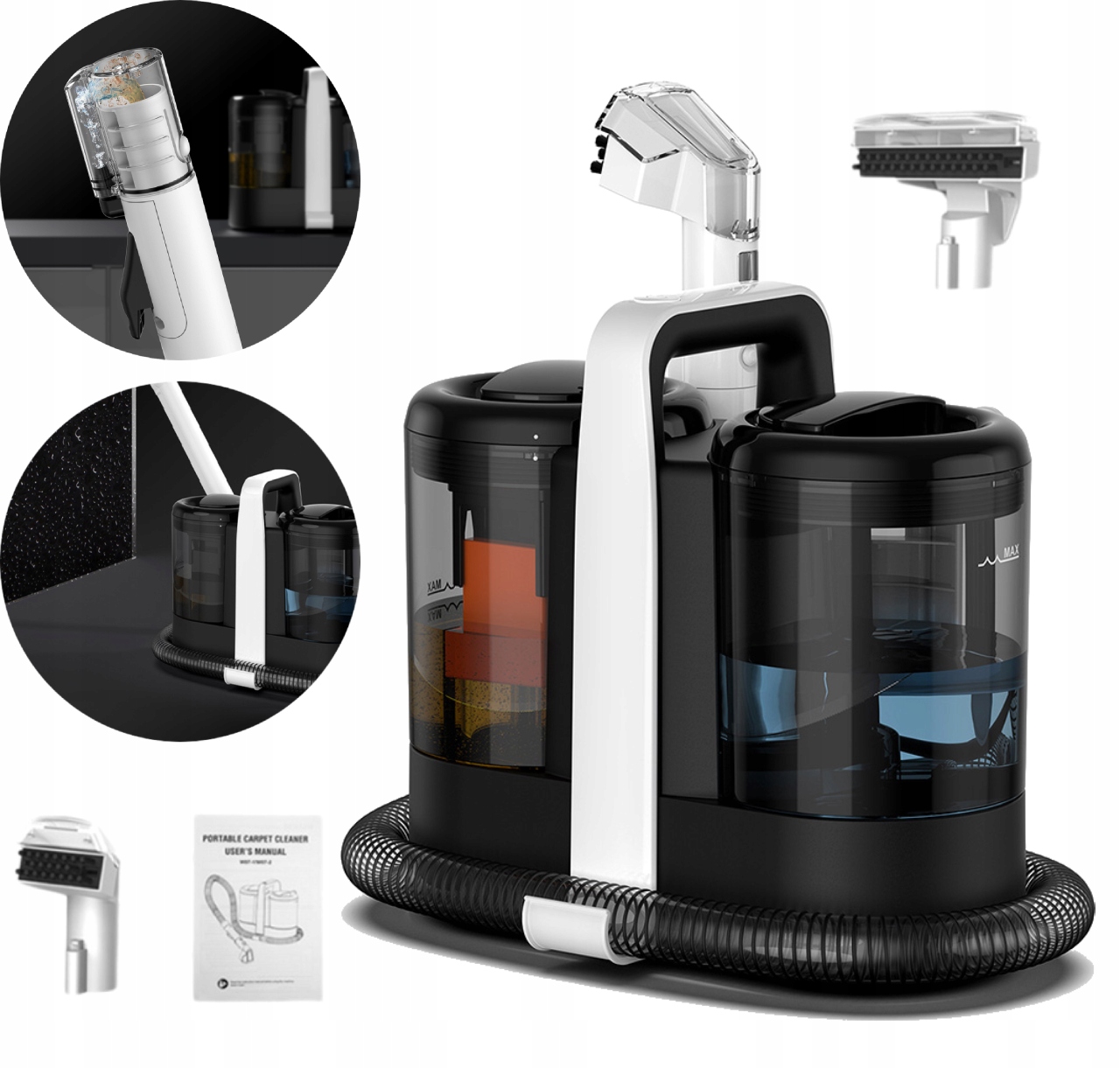 Stroj Na Čištění Tkanin 1500+800 ML Se 2 Hlavami Pro Koberce Postelových Pohovek