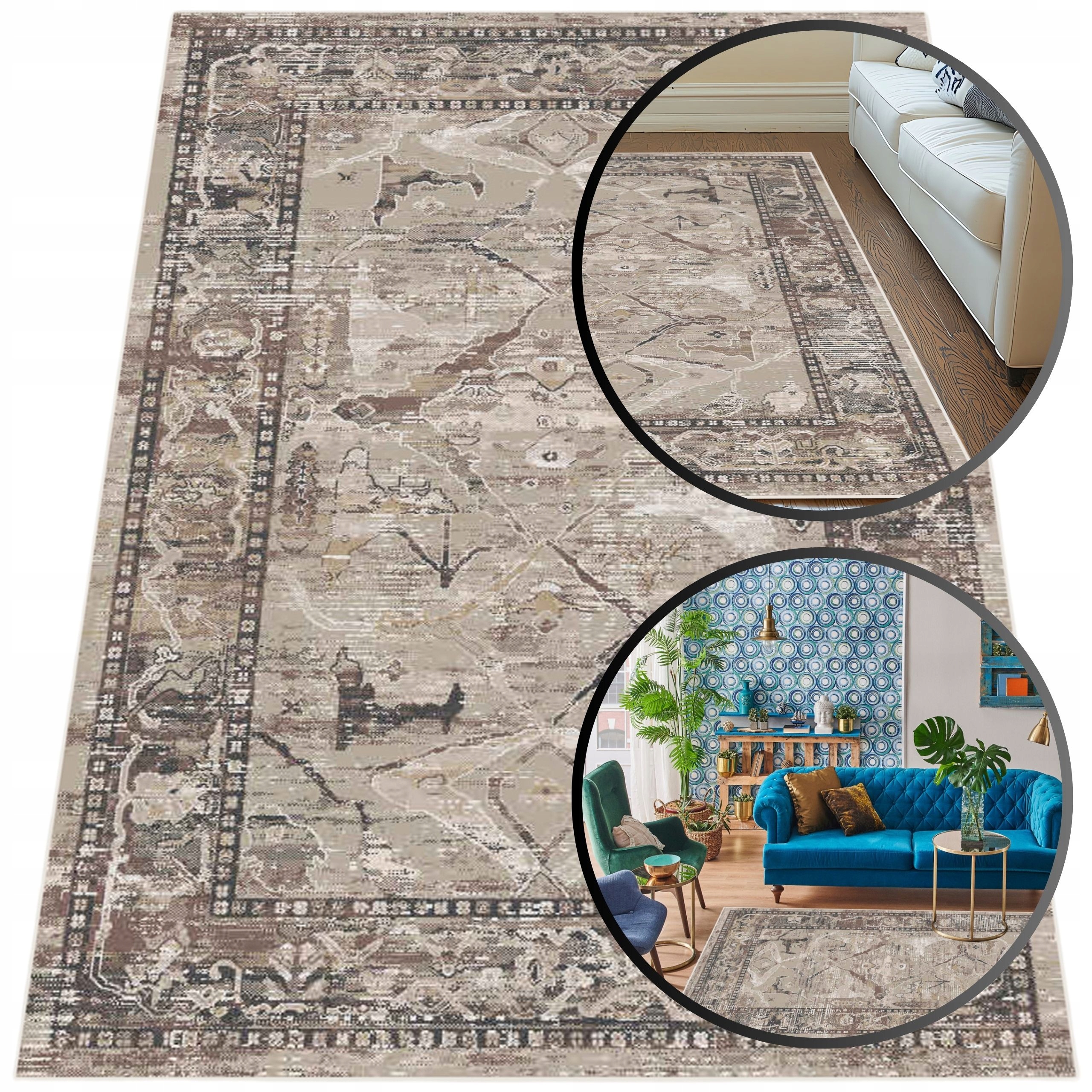 Klasický Turecký Koberec Laila Béžový Krémový Koberec Do Obývacího Pokoje 160x230