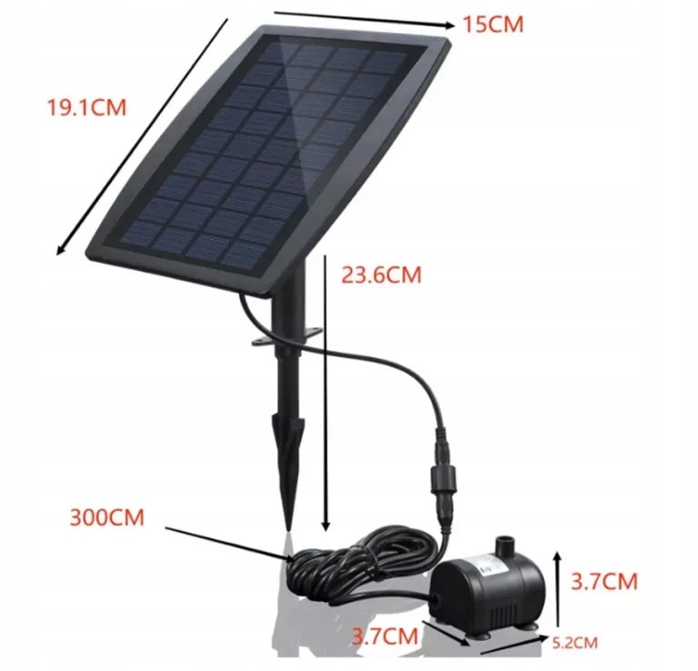 DECDEAL Solarowa Pompa Wodna Do Oczka Z Panelem Słonecznym — miniatura 14