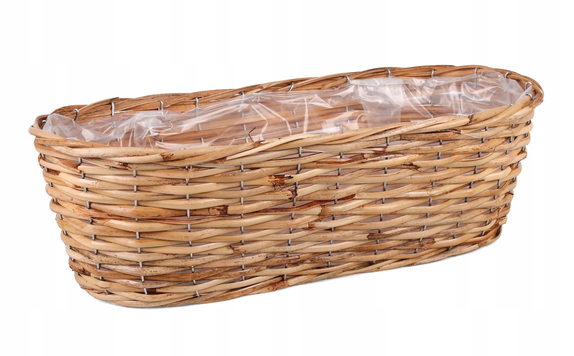 

Podłużny Kosz Rattanowy Na Balkon 48x23x15 cm