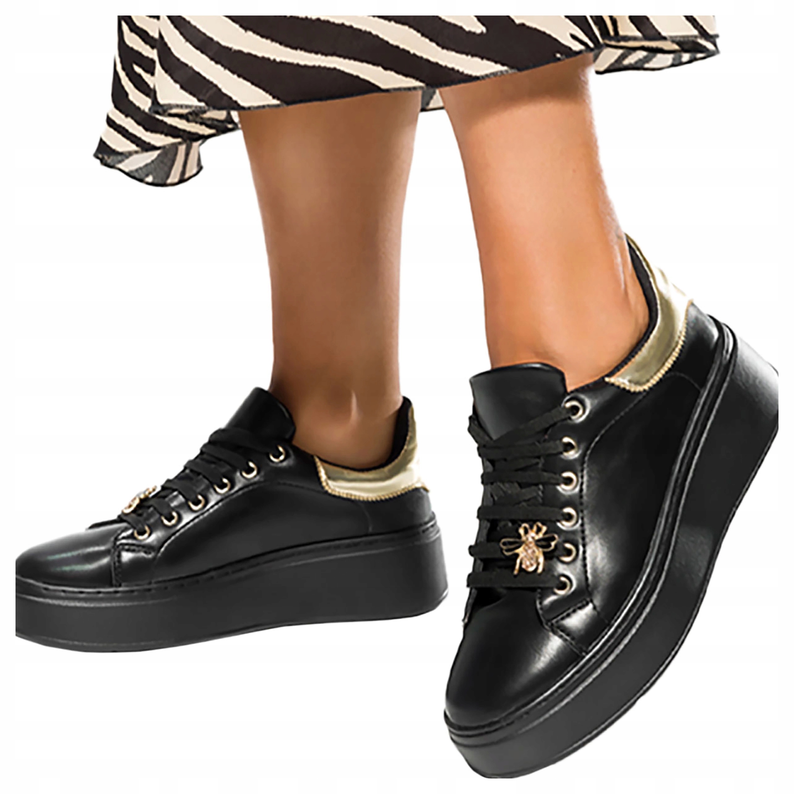 Sportovní Obuv Dámské Tenisky Ozdobné Polobotky Hmyz Šněrovací vel. 40