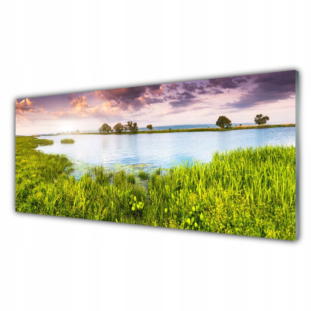 

Fotoobraz nowoczesny 125x50 Trawa Jezioro Przyroda