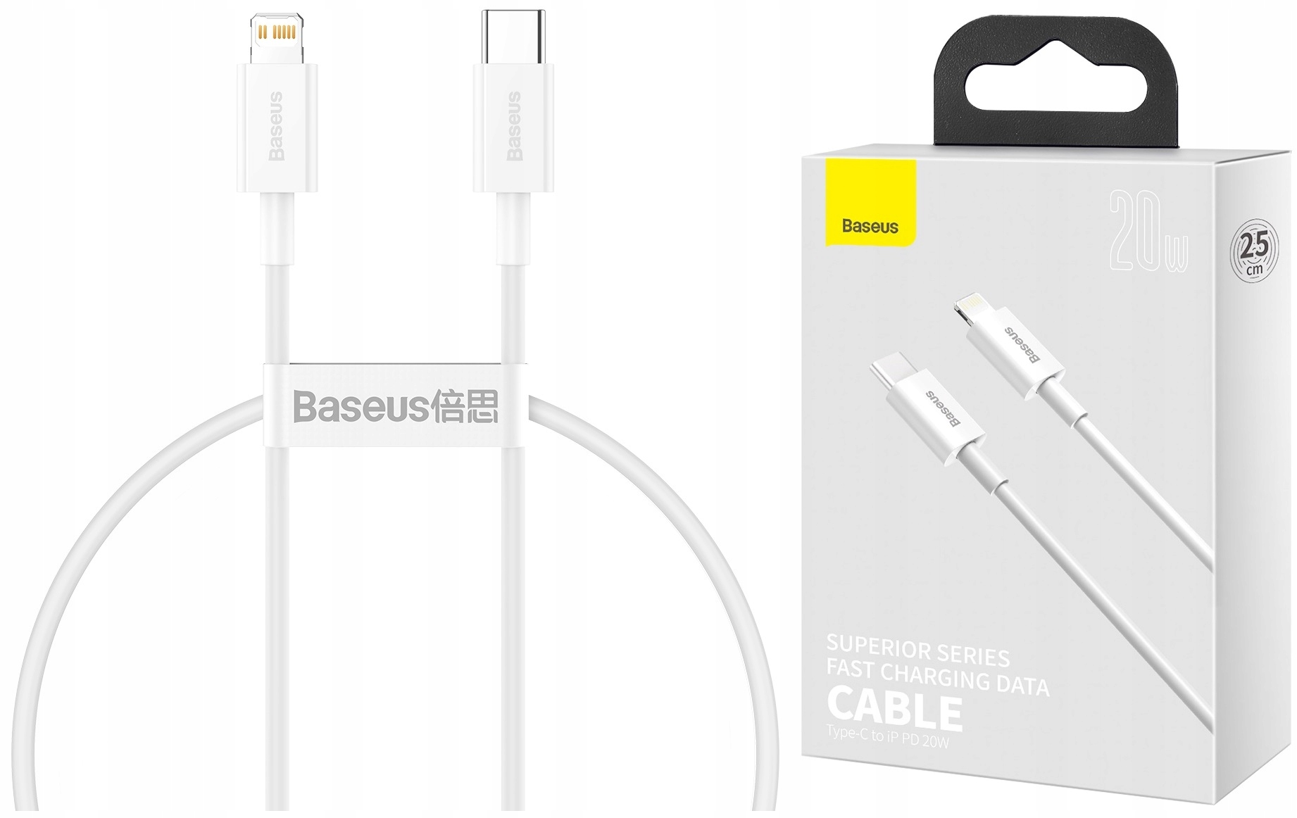 

Baseus Kabel Usb-c Lightning 0,25m 20W do iPhone
