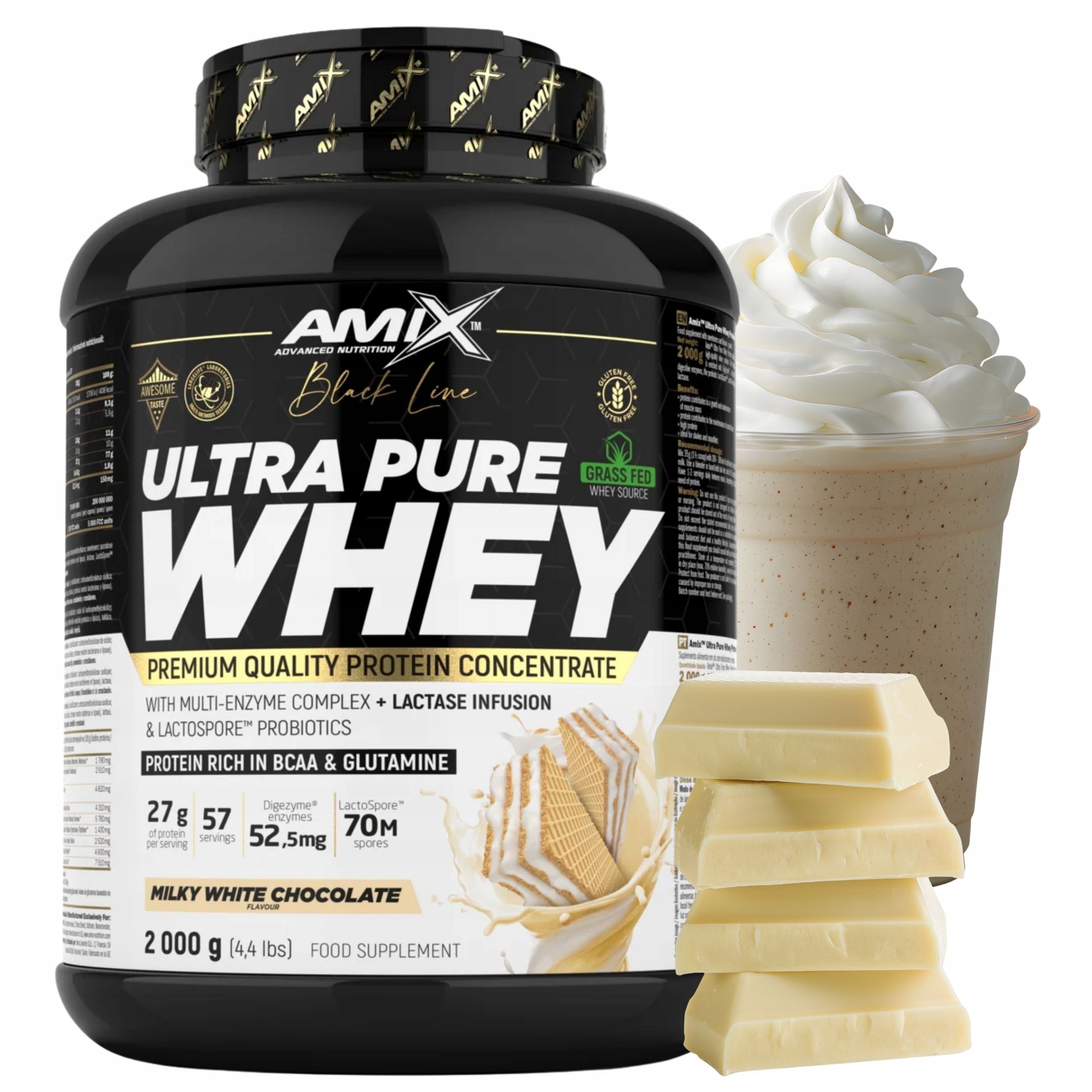 Protein Wpc Pure Whey Protein Syrovátkový Koncentrát Syrovátky Bílá Čokoláda 2 kg