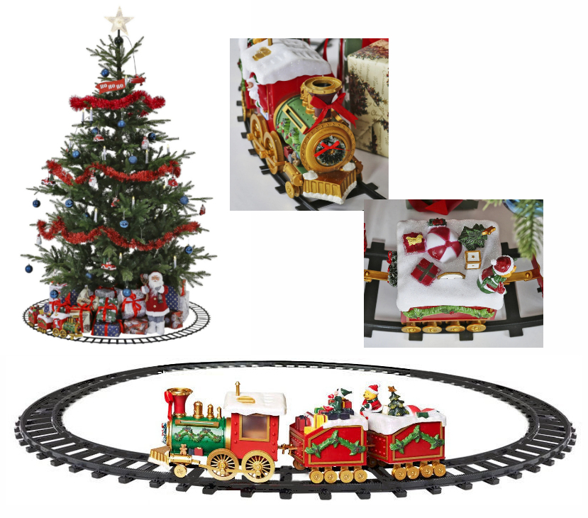 Vánoční vláčkodráha Vlak Led Melodie Koledy Průměr 136 cm