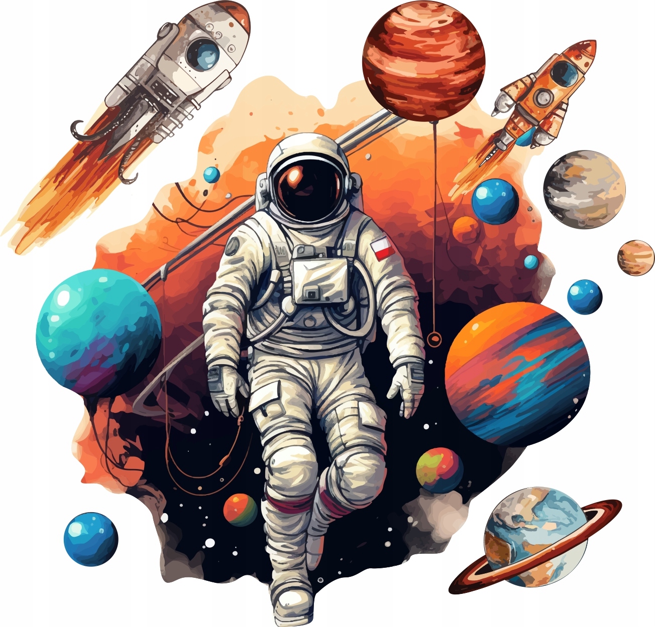 Naklejki Na Ścianę Planety Kosmonauta Kosmos 100x200cm P7
