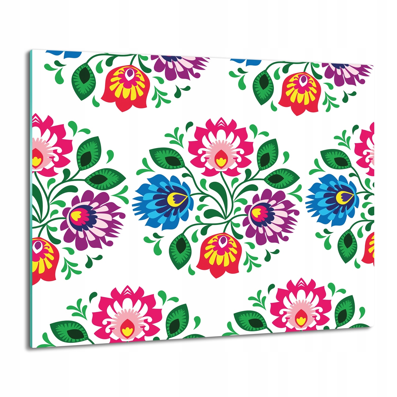 tisková deska splashback Lidový vzor květiny 60x52