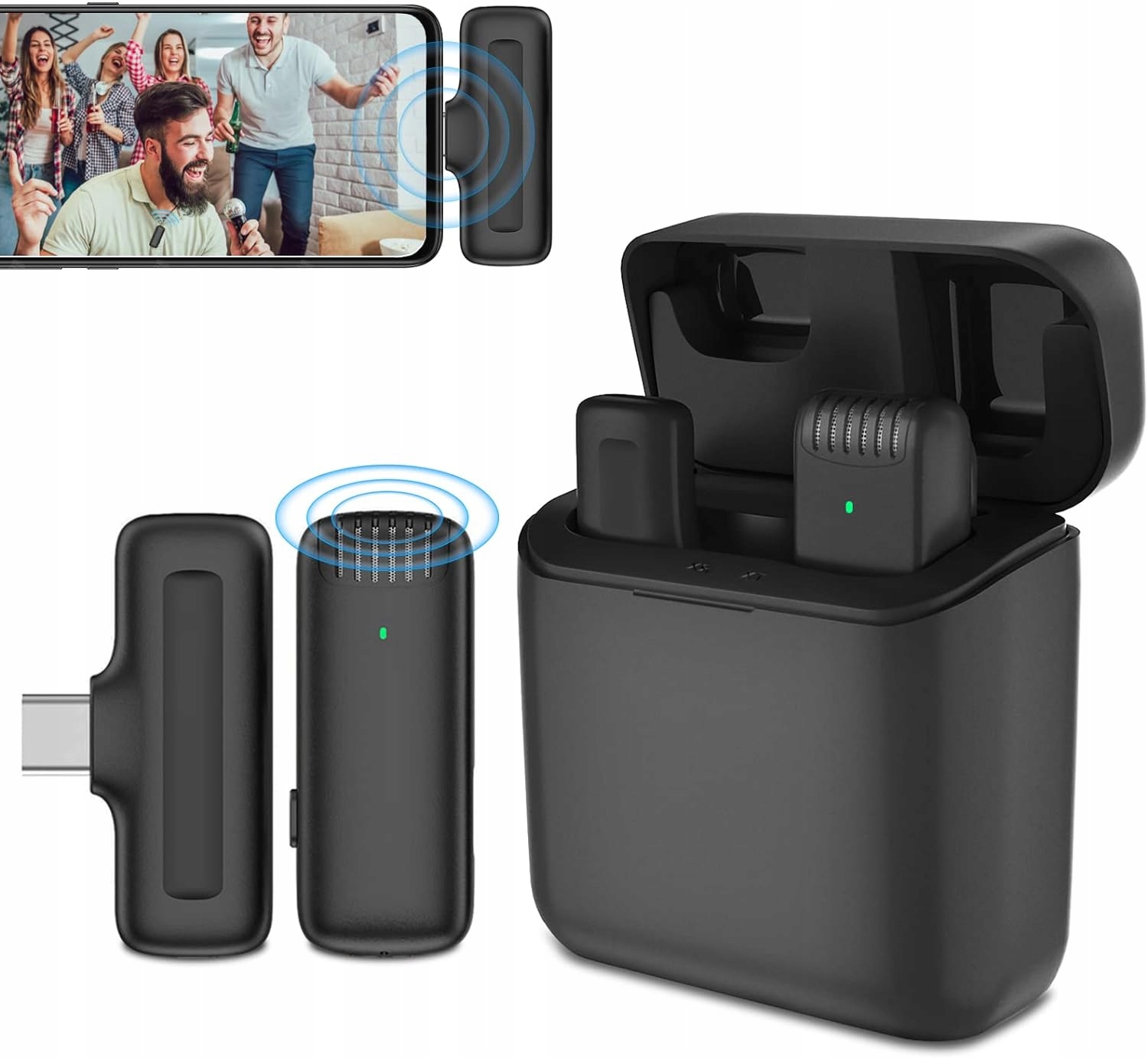 Sada Bezdrátových Kravatových Mikrofonů Pro Apple Iphone Lavalier J13