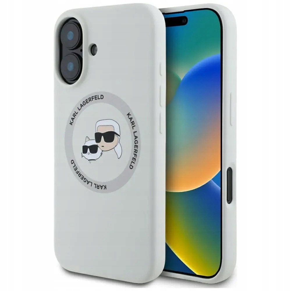 Etui Karl Lagerfeld Silicone Double Heads And Circle MagSafe do iPhone 16