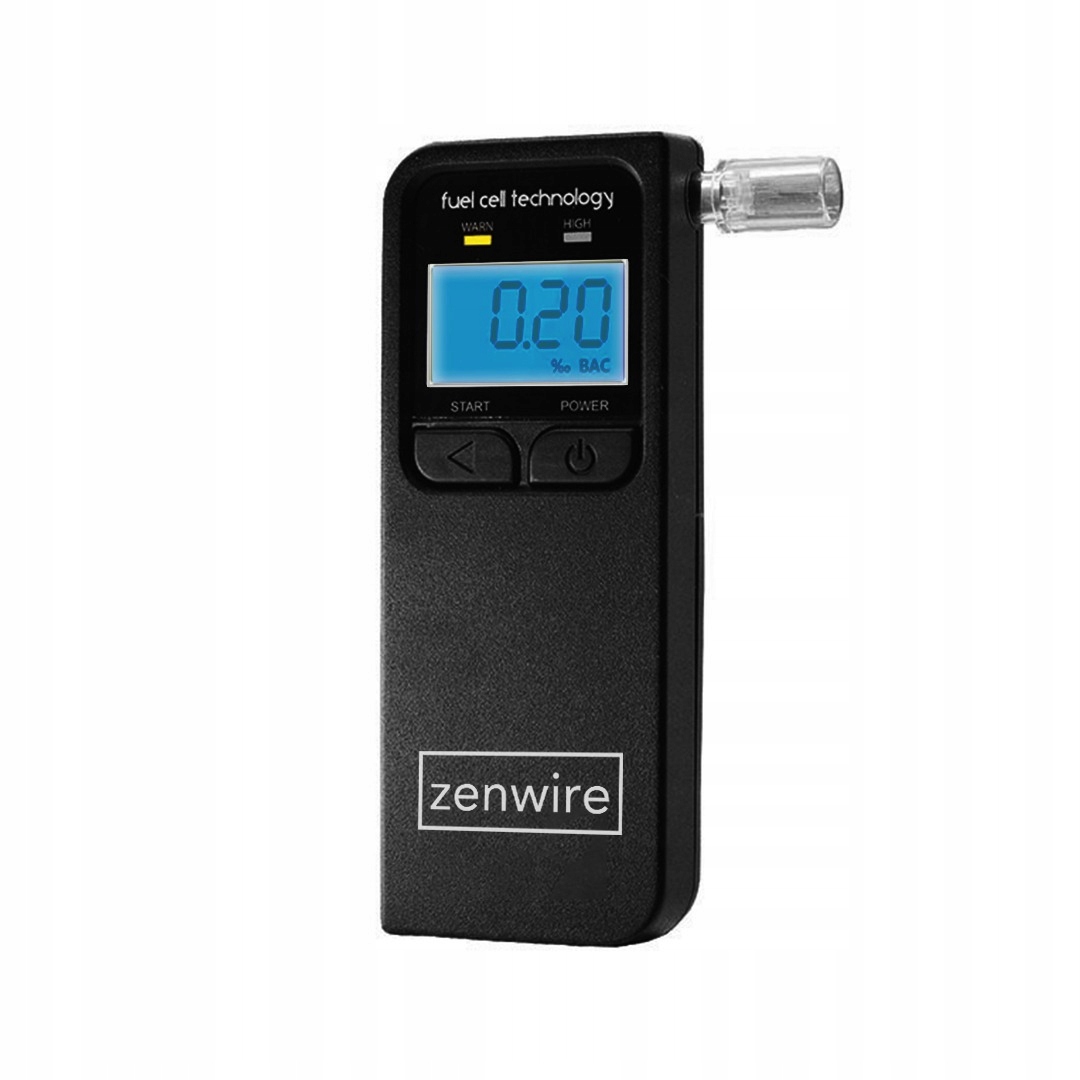 ALKOMAT Profesjonalny Elektrochemiczny Zenwire F4 Kalibracja 24m 5x USTNIKI Zakres pomiaru 0-2‰