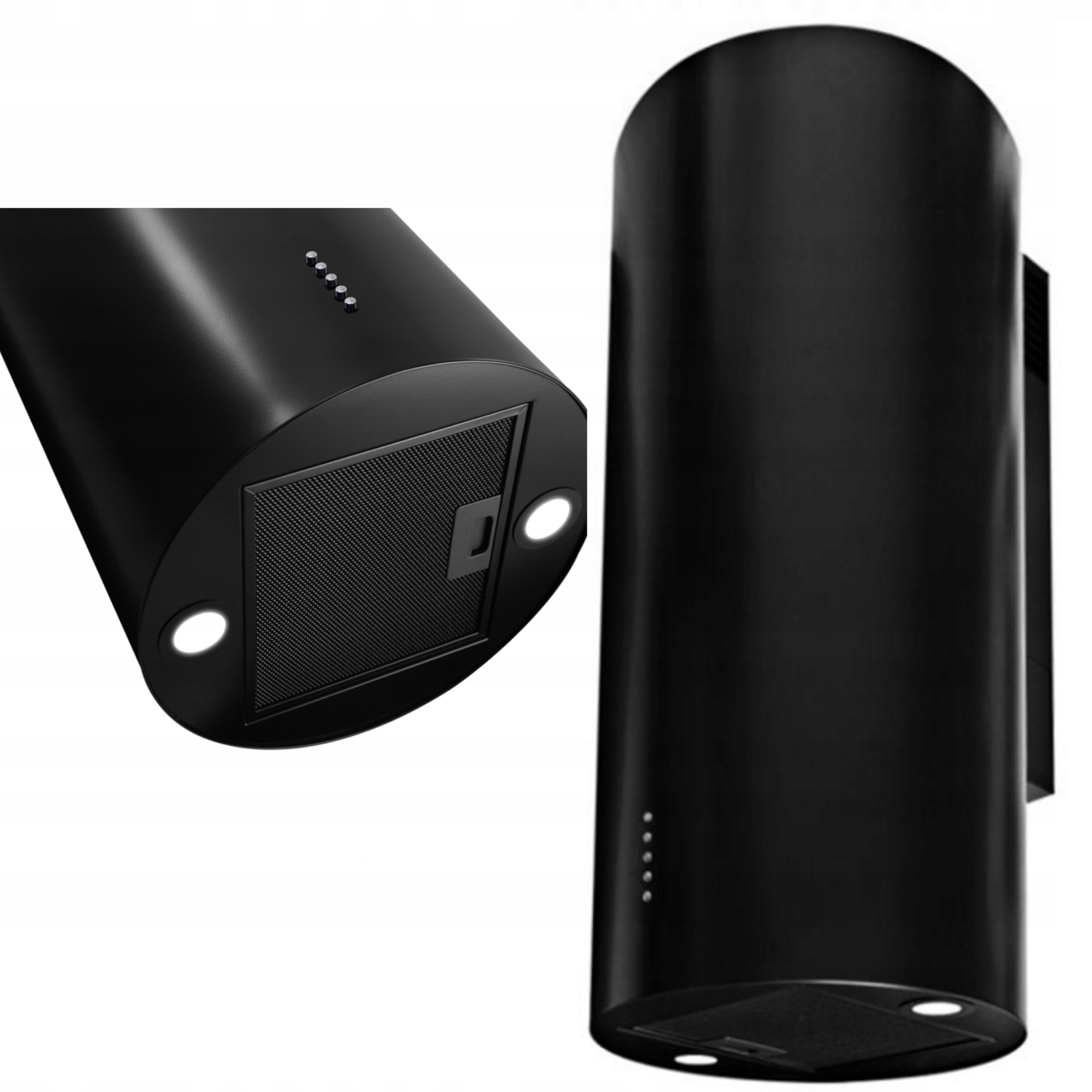 Okap przyścienny kuchenny Tuba Toflesz Baltic Czarny Filtr Mat 40cm Led 500