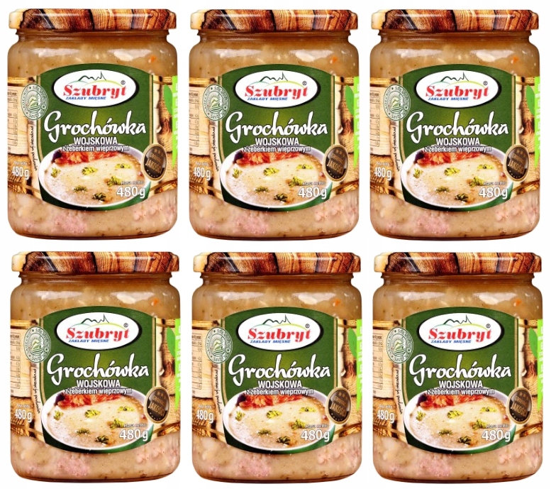 Grochówka Wojskowa Z Żeberkiem 6x480g Czysty skład