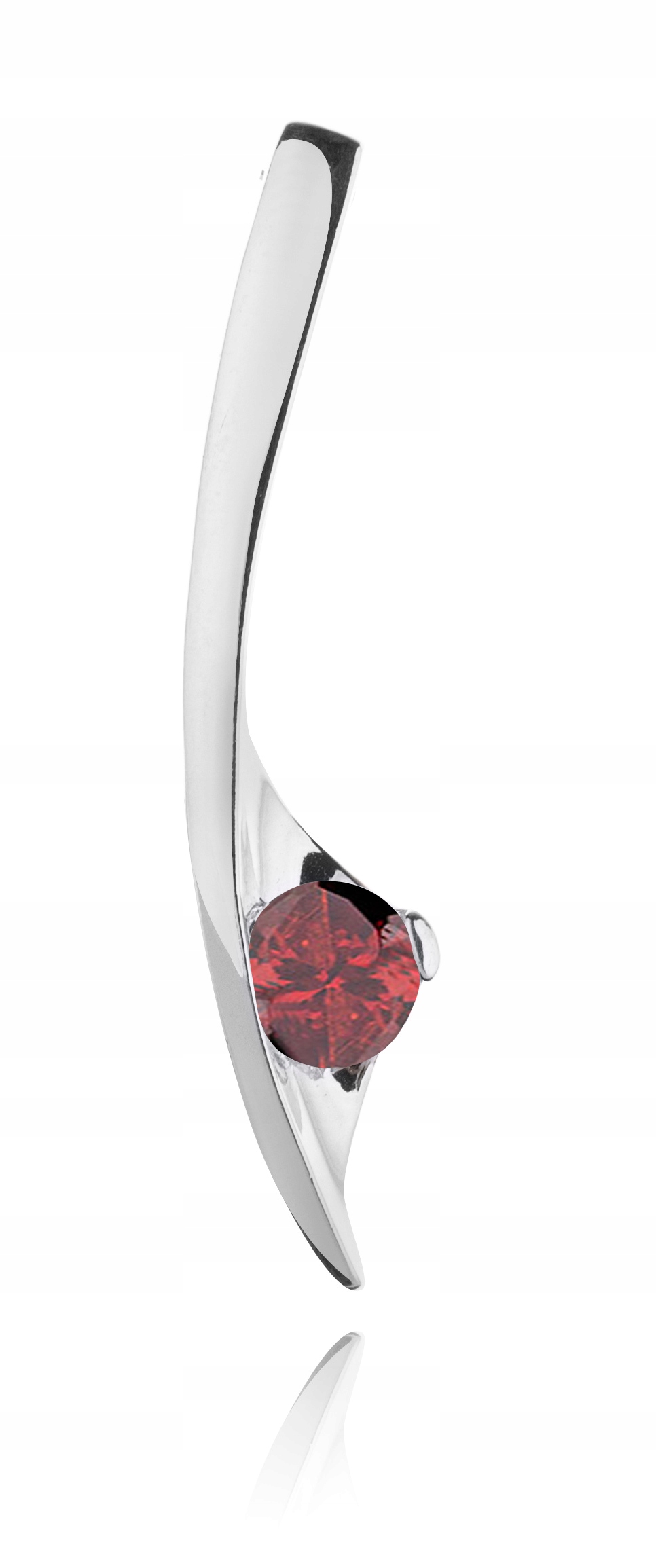 

Srebrna Długa Zawieszka Wisiorek Z Granatem pr.925