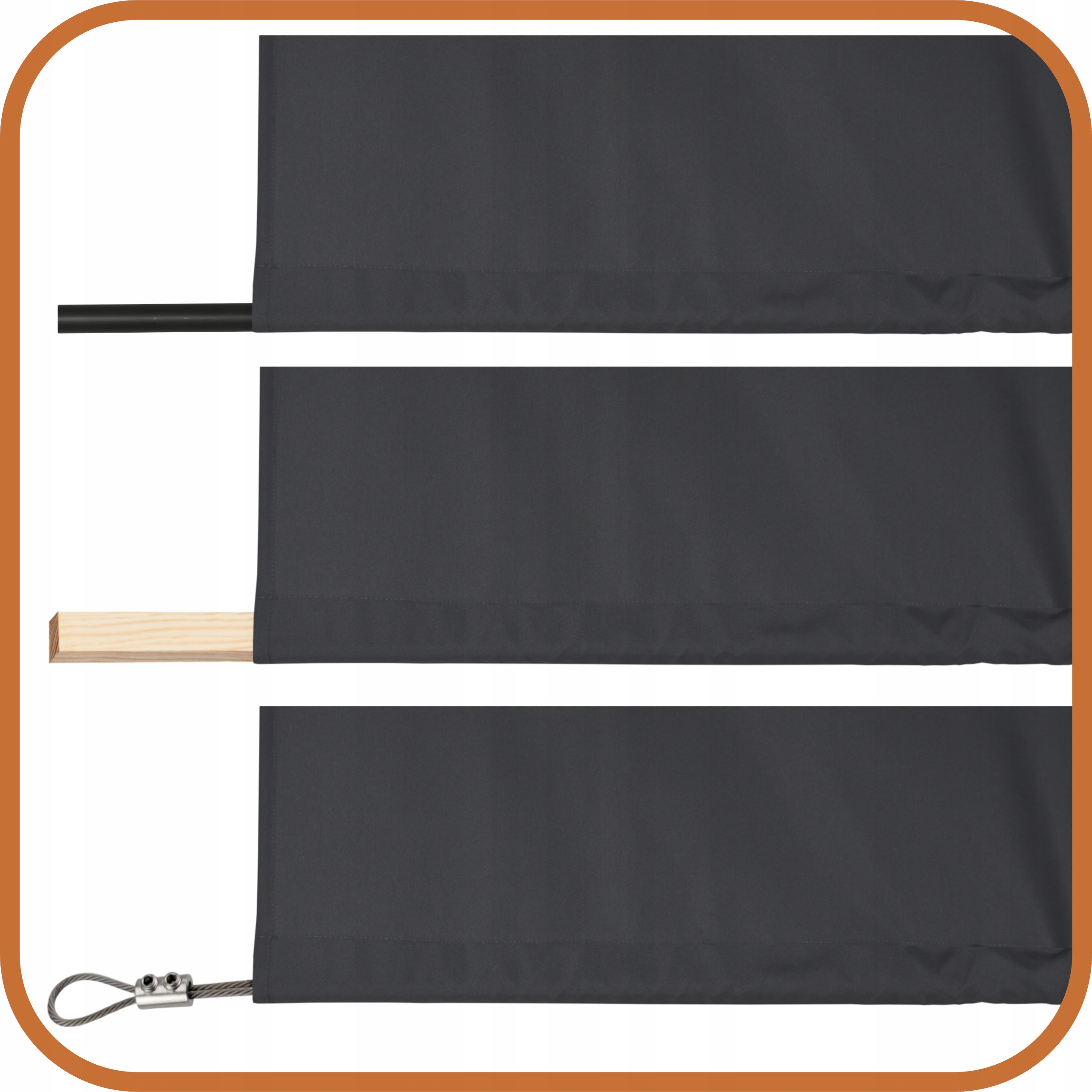 ZASŁONA TARASOWA OGRODOWA ZASŁONY TARASOWE OGRODOWE T 155x280 grafitowa Długość 2.8 m