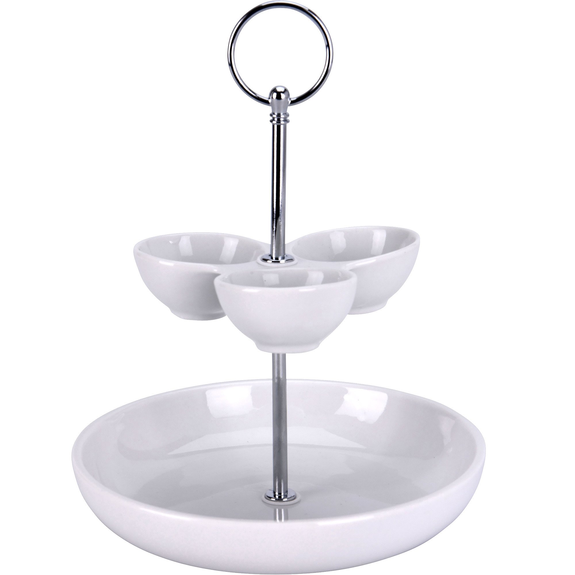 

Patera do przekąsek i sosów 2 poziomy Porcelana