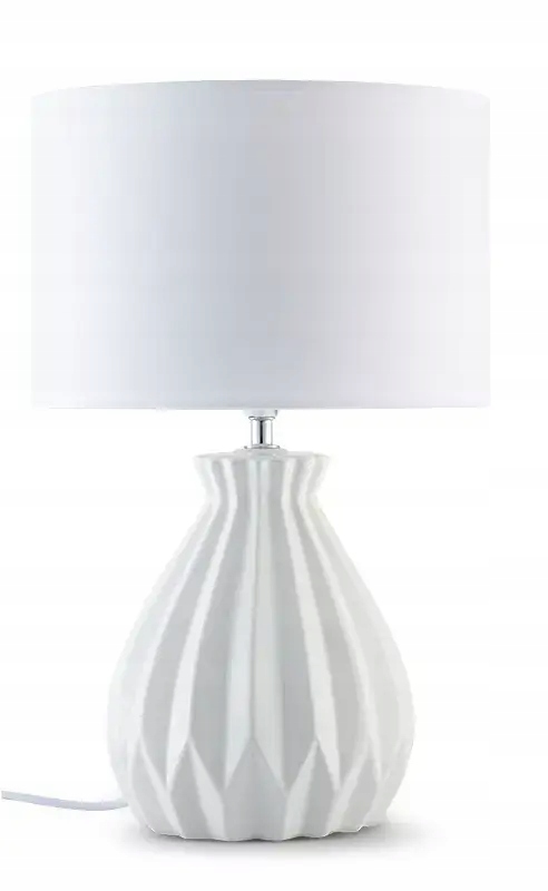 

Lampka Nocna Biurkowa Stołowa biała ceramiczna