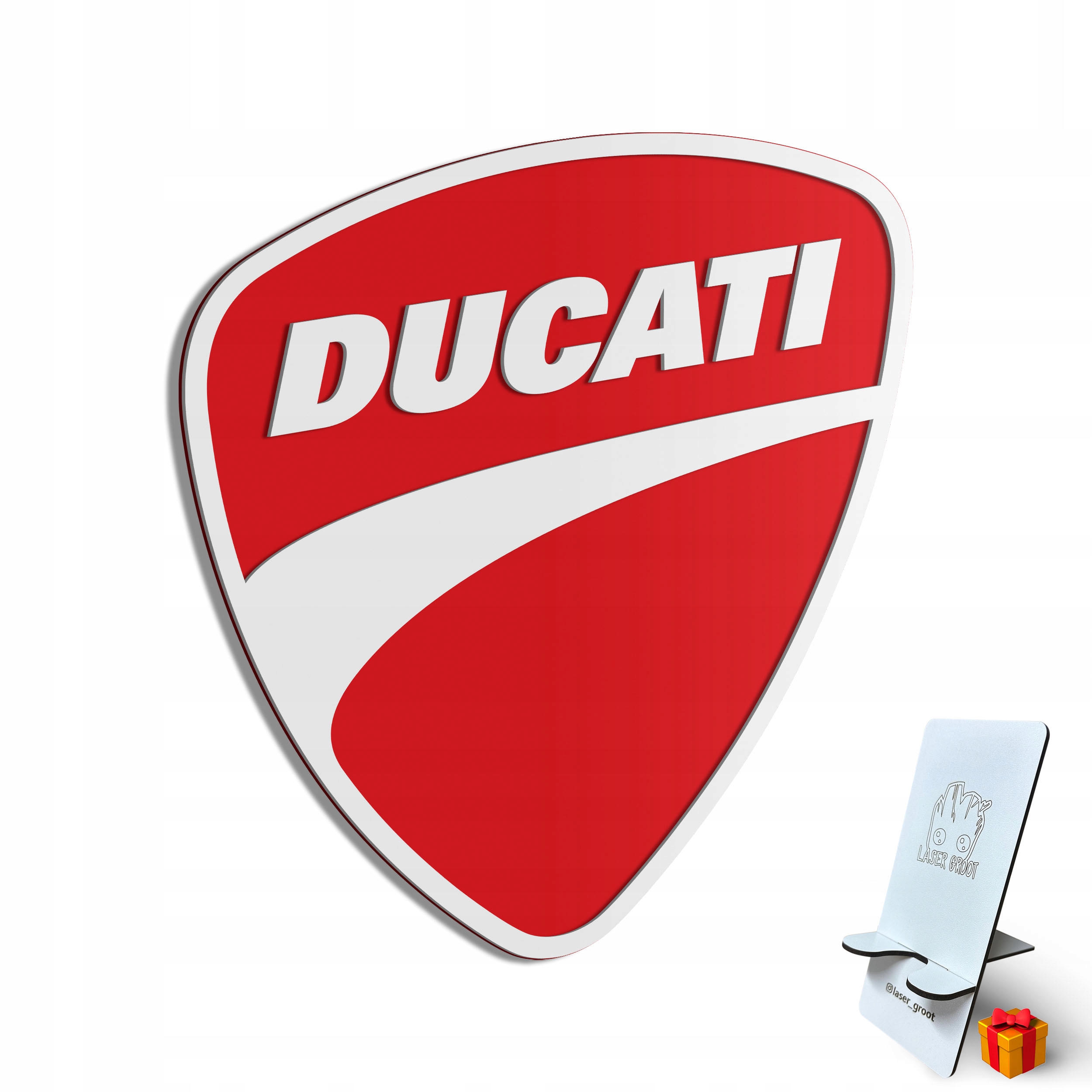 Dřevěný obraz 3D Logo Ducati Nástěnná Dekorace Dárek