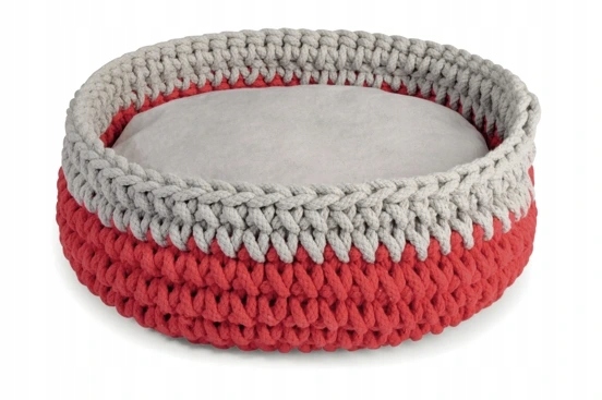 Levně Pletený Kulatý Pelech 40 cm Hnědá