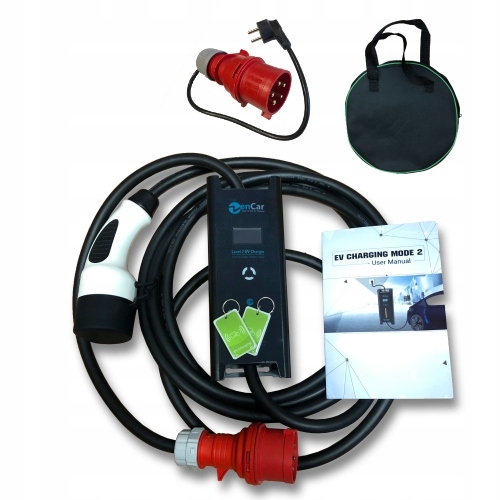 1 фазное зарядное устройство 7.4 kW type2 + адаптер 230V