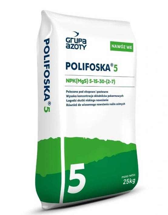 Nawóz wieloskładnikowy Polifoska 5 25kg Idealny trawnik tuje
