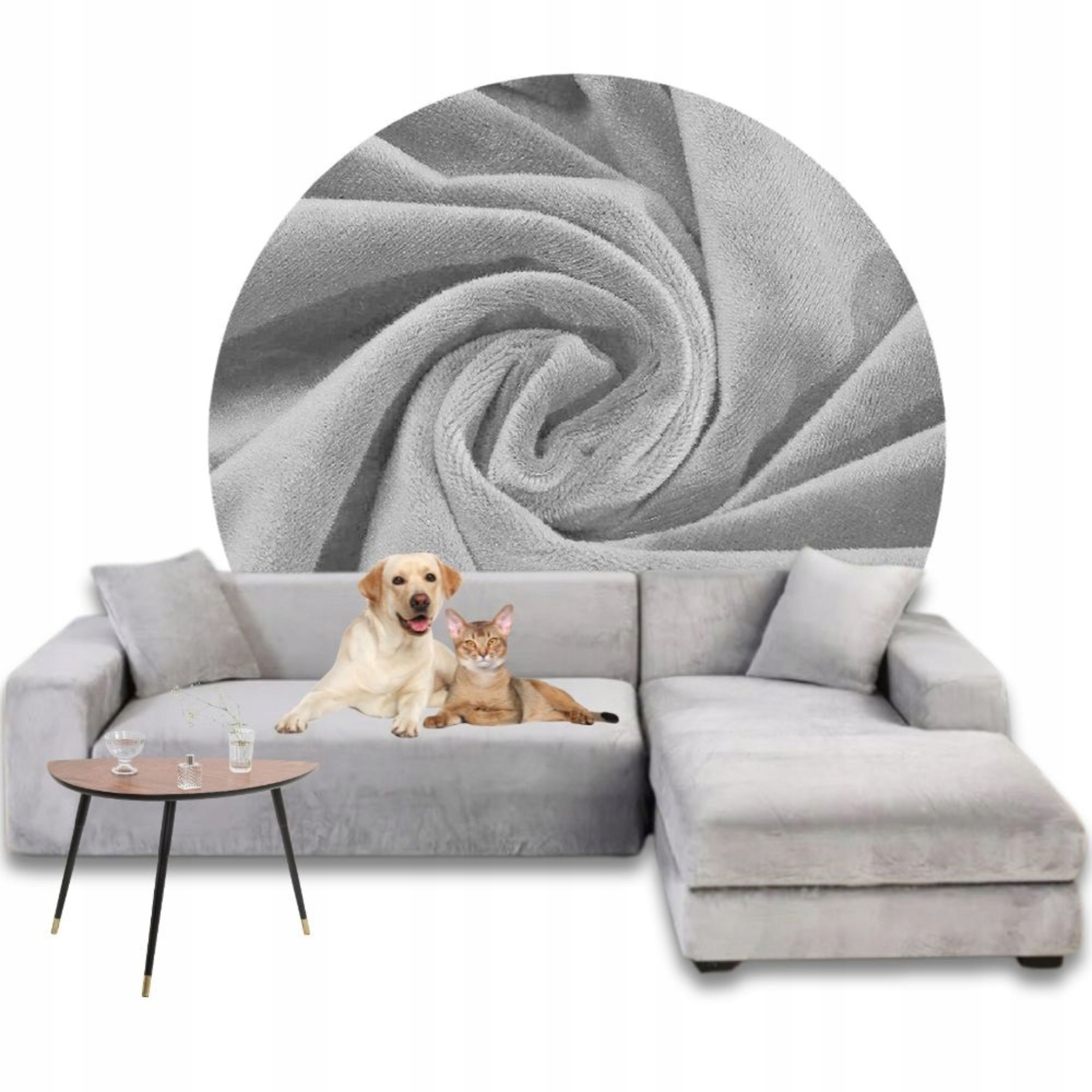 Potah Na Rohovou Pohovku Pohovka Velur Premium Plyš Pravý 3+3OS Oeko-tex