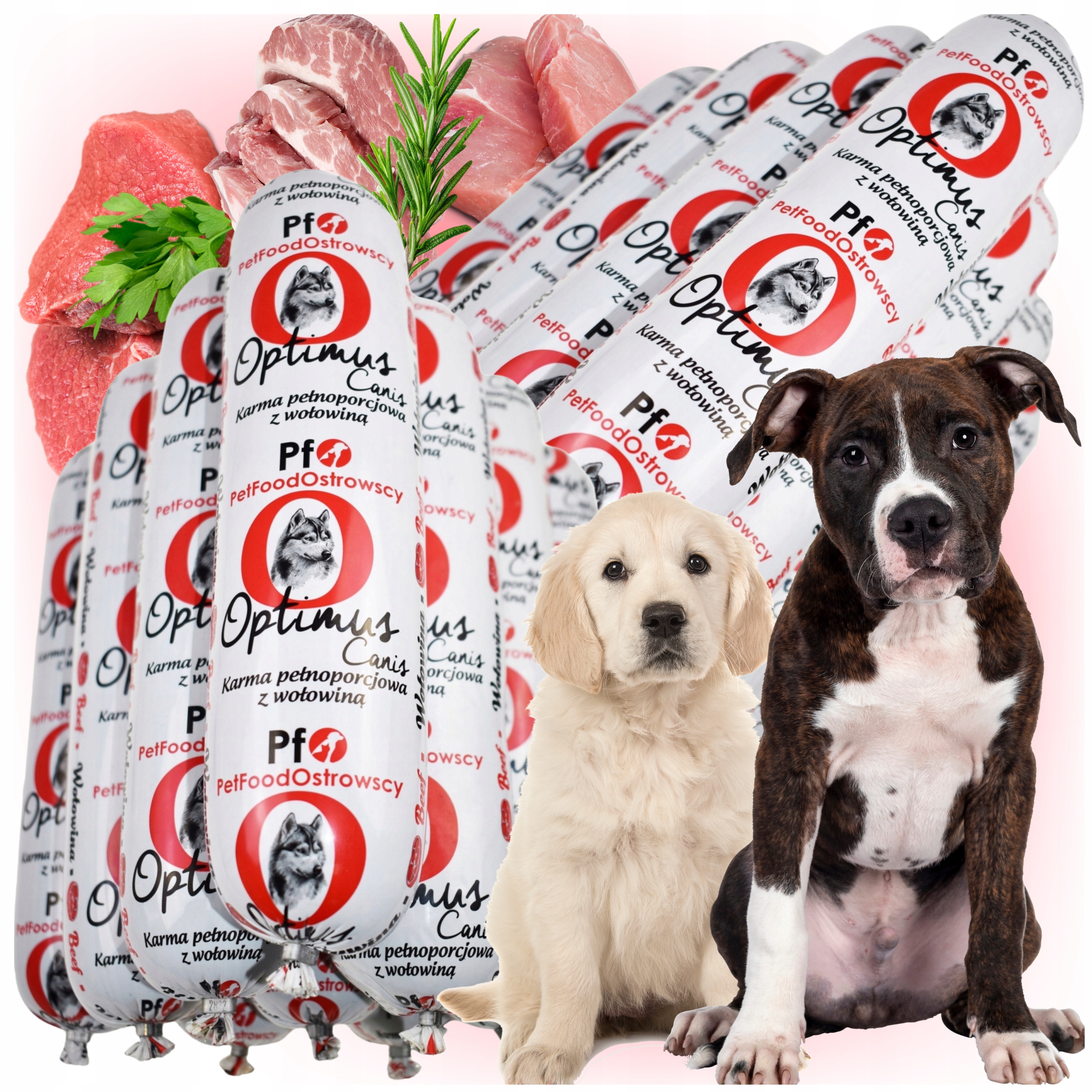 Levně Sada 20 x 0,9 kg Masové Vlhké Krmivo pro psy Tyčinka s hovězím masem Optimus Canis