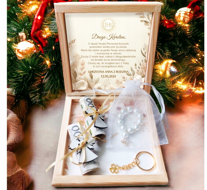 Pamiątka Komunii Świętej dla chłopca prezent od Chrzestnej Chrzestnego Marka inny