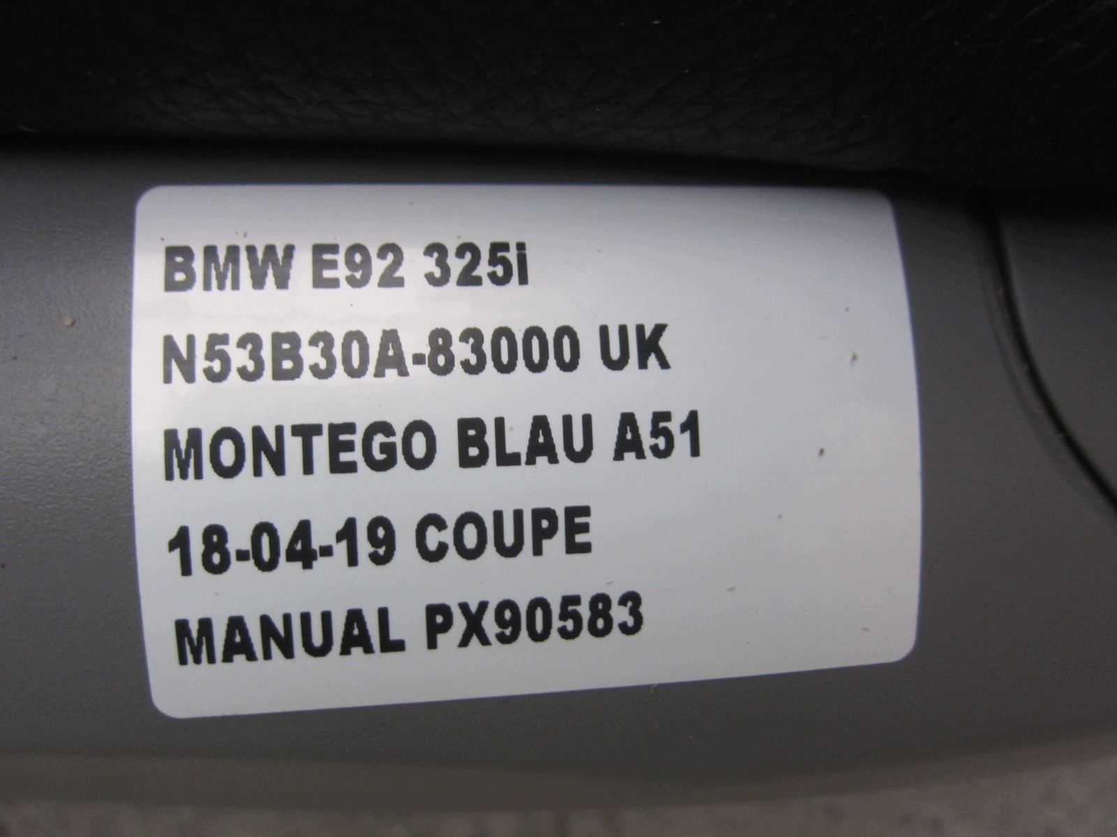 BMW 3 E92 COUPE seat driver´s left electrical black LADNY leather