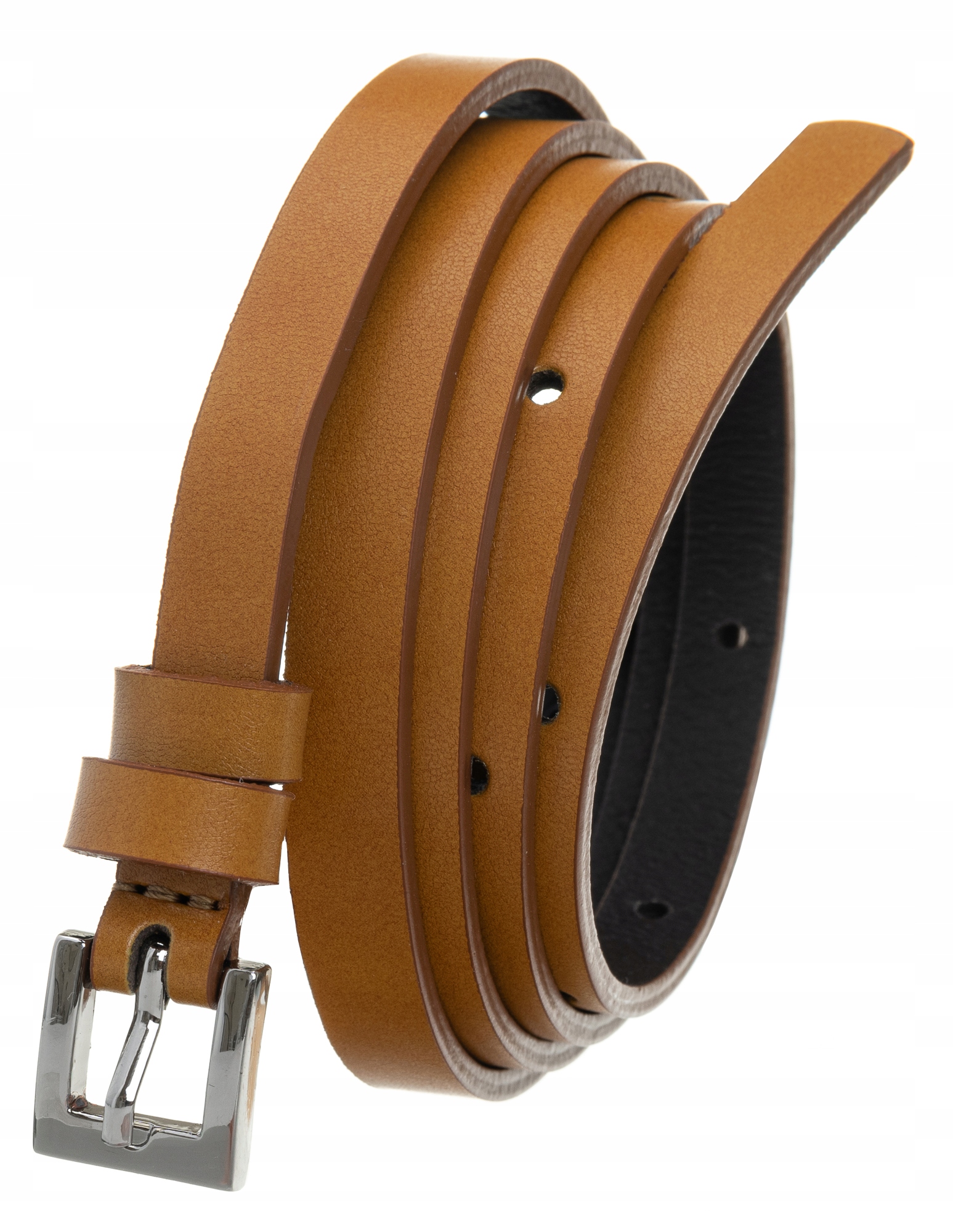 

Cienki elastyczny pasek damski do spodni skórzany