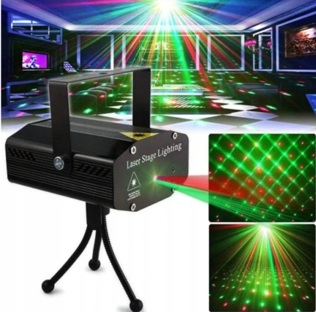 Laser Disco projektor Dyskotekowy lampa 3d stroboskop imprezowy Lampka