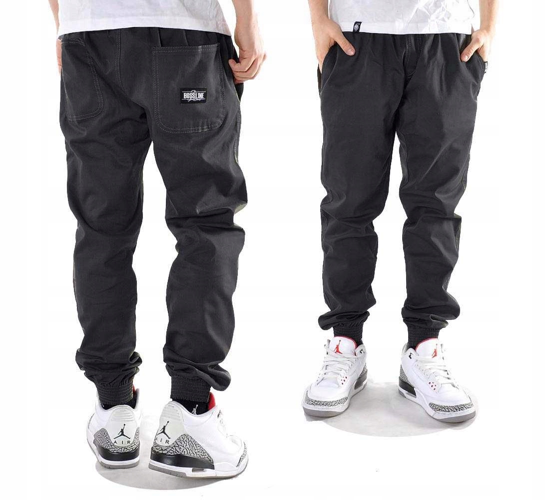 Spodnie L Bossline Casual Jogger grafit luźne joggery baggy polskie