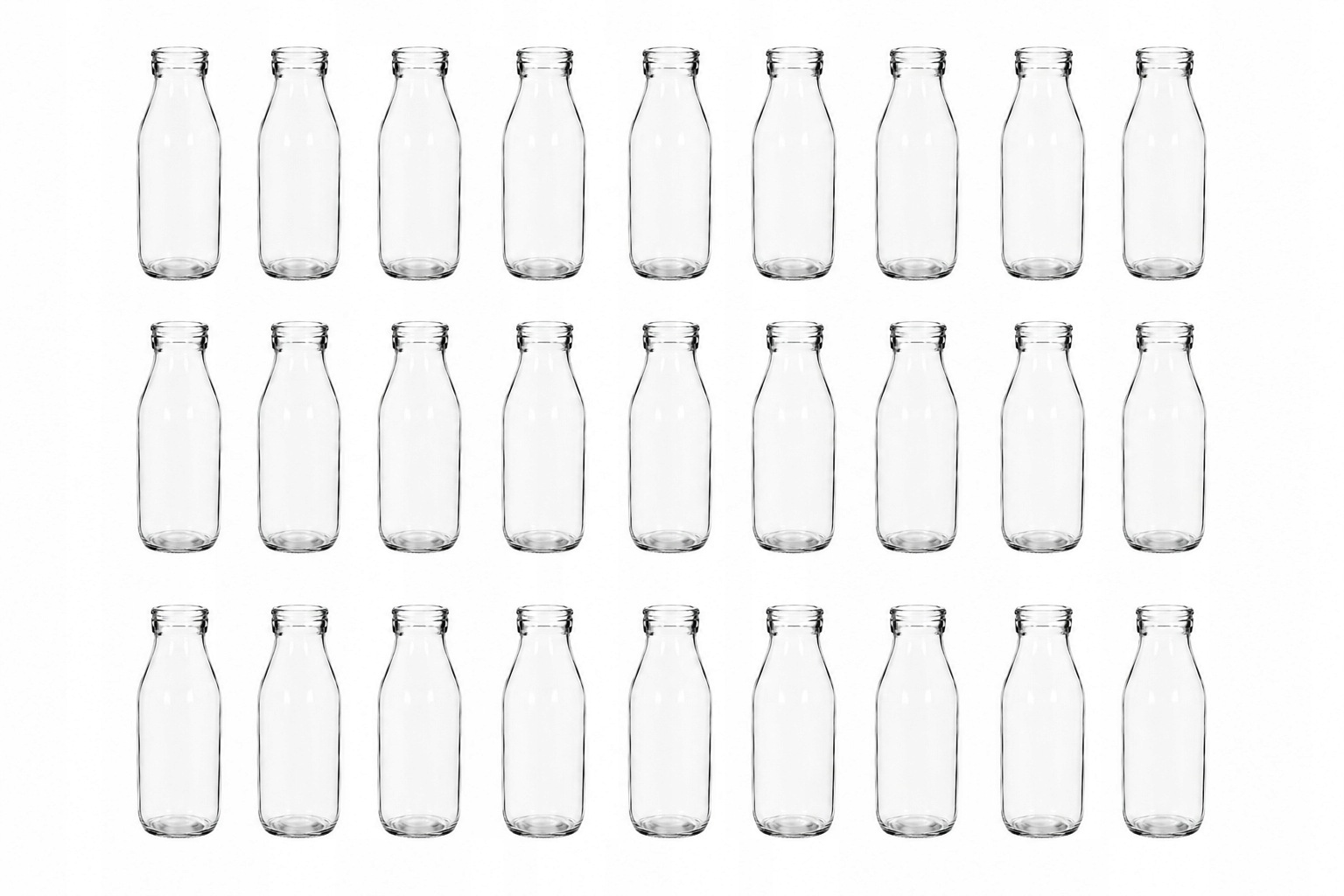 Sada 24 kusů Skleněná váza 14 cm láhev 250 ml mléko nápoje