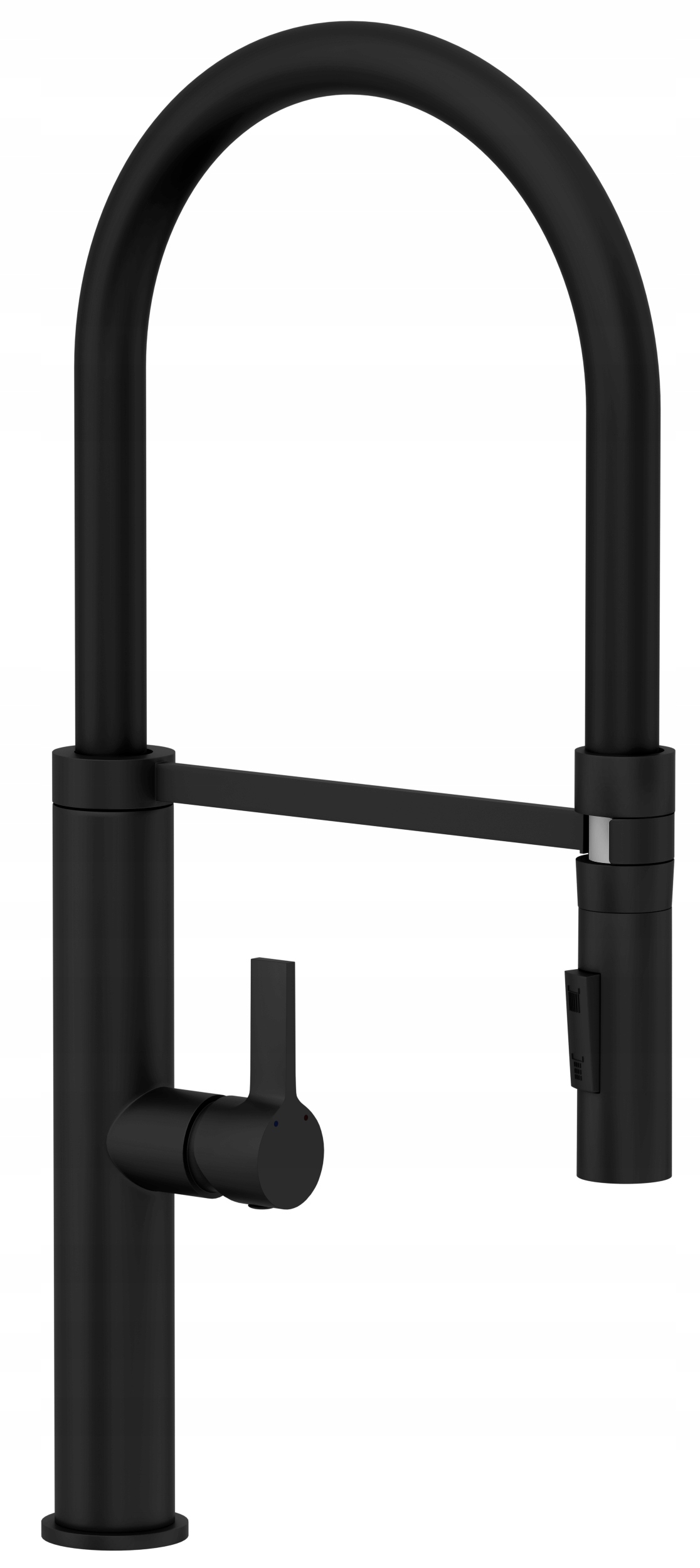 Plná Čierna Kuchynská Batéria S Výsuvným Výtokom