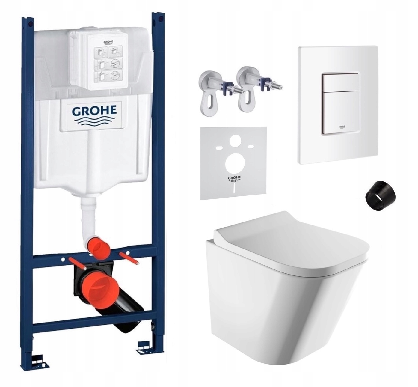 Sada Wc roštu Grohe s Wc misou Omnires Fontana a tlačidlom biela Fresh