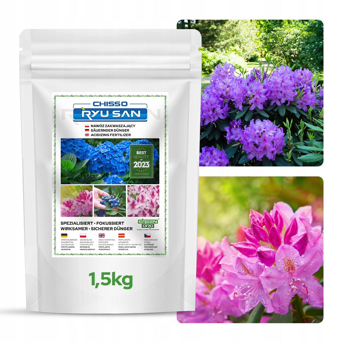 Okyselující hnojivo pro rododendrony hortenzie borůvky azalky magnólie 1,5 kg