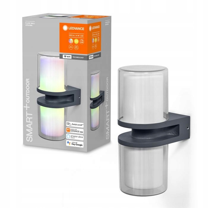 Ledvance Fasádne nástenné svietidlo Flare Rgb+w Led 14W