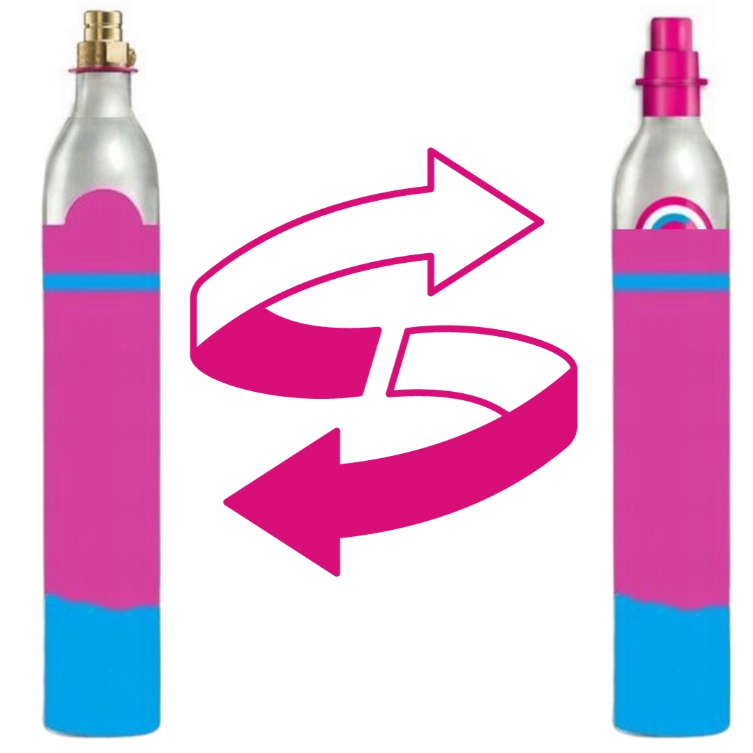 1 X Wymiana Nabicie Butli Do Soda Gazem Spożywczym CO2 Gaz Butla Różowa