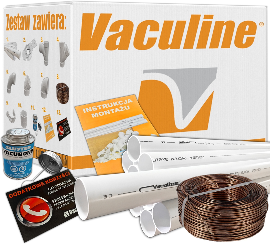 ZESTAW INSTALACYJNY NA 6 GNIAZD ODKURZACZ