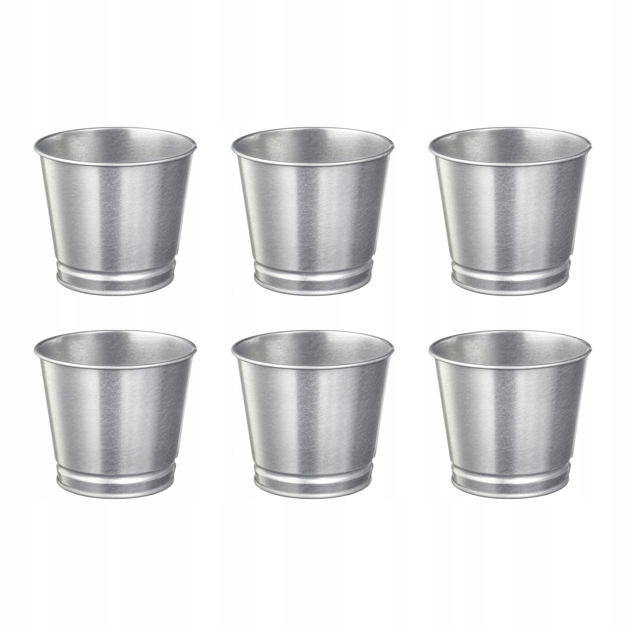 6 szt. BINTJE Osłonka doniczki - galwanizowano 9 cm