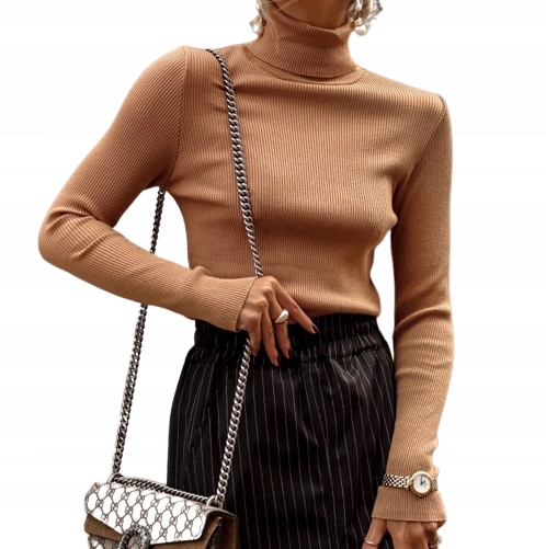 Cocomore Svetr Golf Pruhy Karamelový New