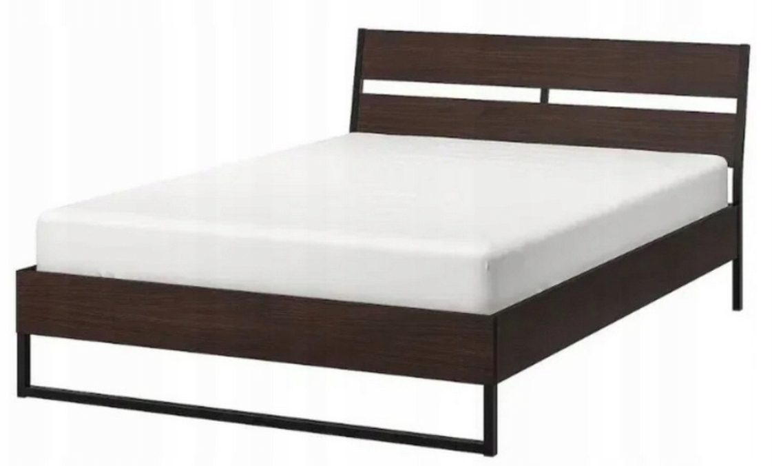 Ikea Trysil Rama łóżka 140x200, czarny, Dno łóżka Luroy Belka środkowa