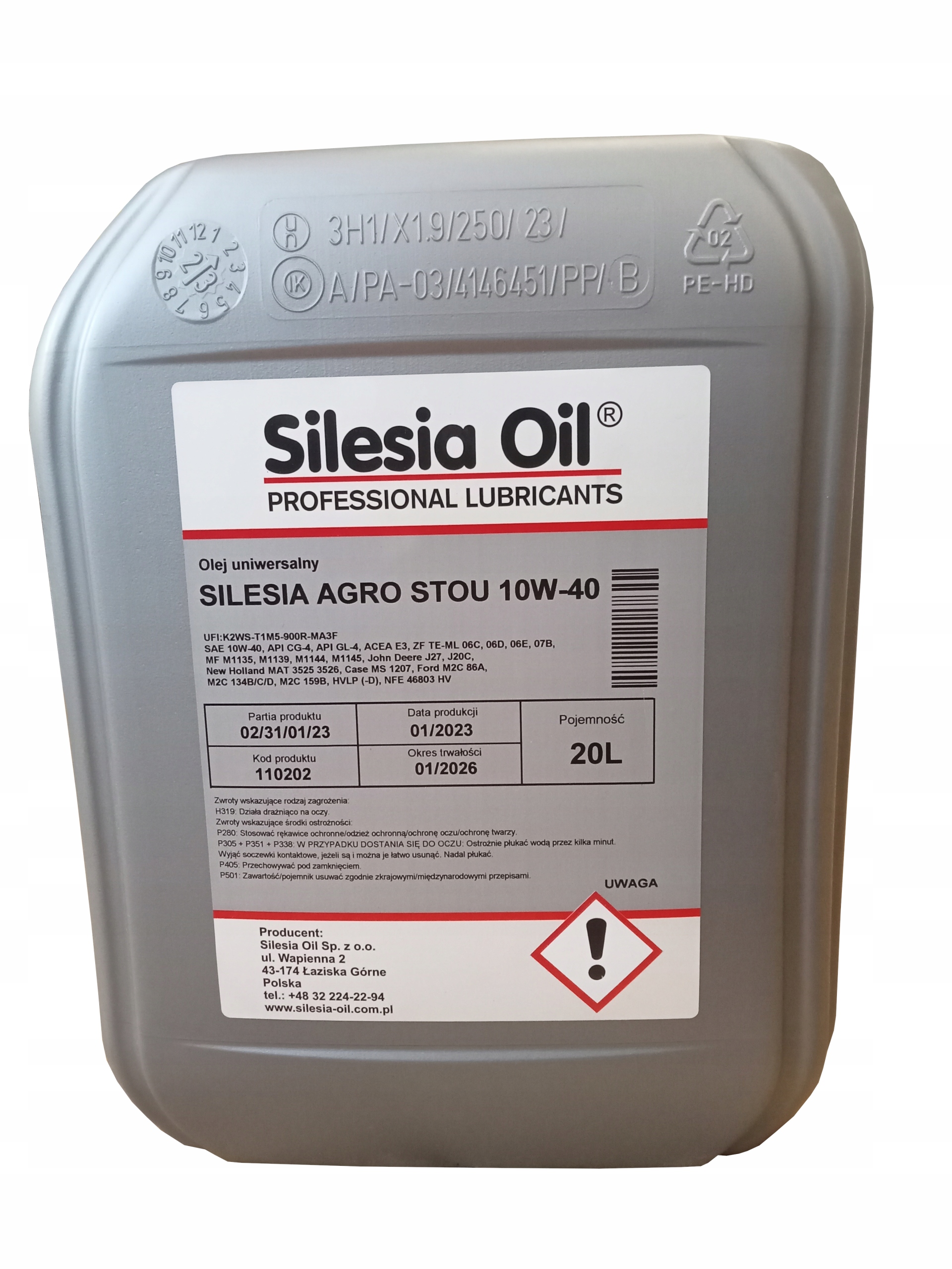 

Silesia Olej Agro Stou 10W40 Agrifarm Stou MC 20L