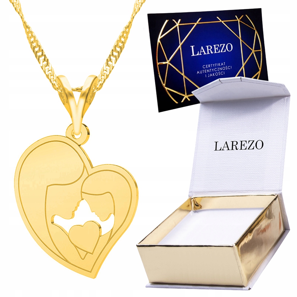 Zlatý náhrdelník 925 Matka s dítětem Dcera Láska Pozlacený 24K