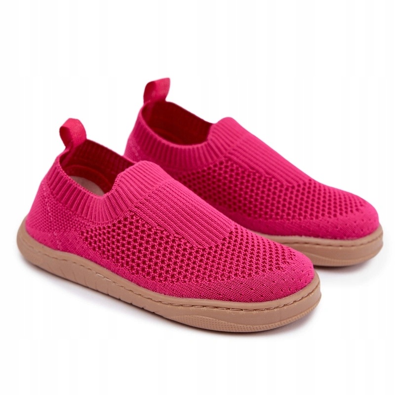 Wsuwane Kapcie Barefoot Buty Dziecięce Materiałowe Lekkie Fuksja 29