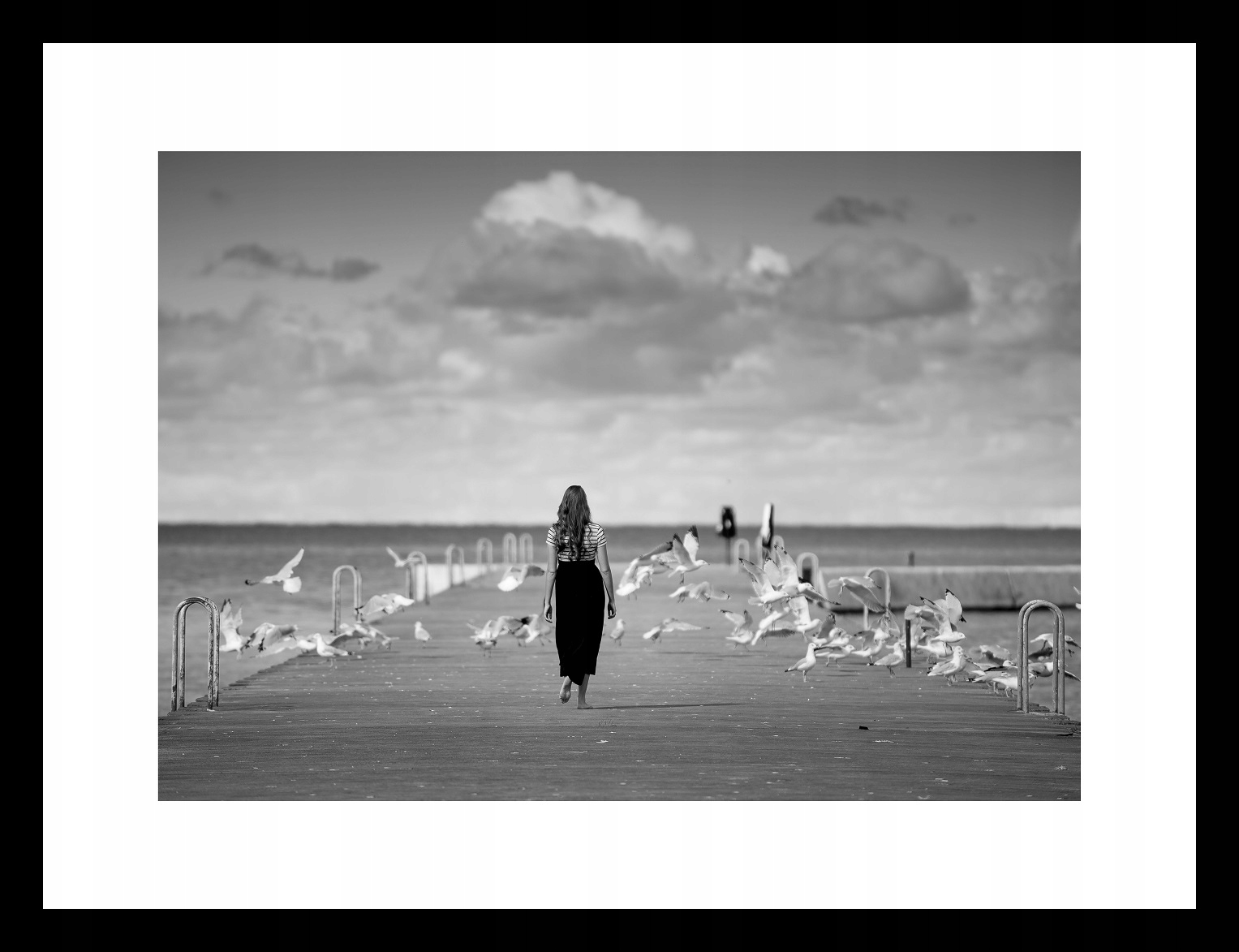 

Nowoczesny Obraz W Ramie seria morska Molo Mewy