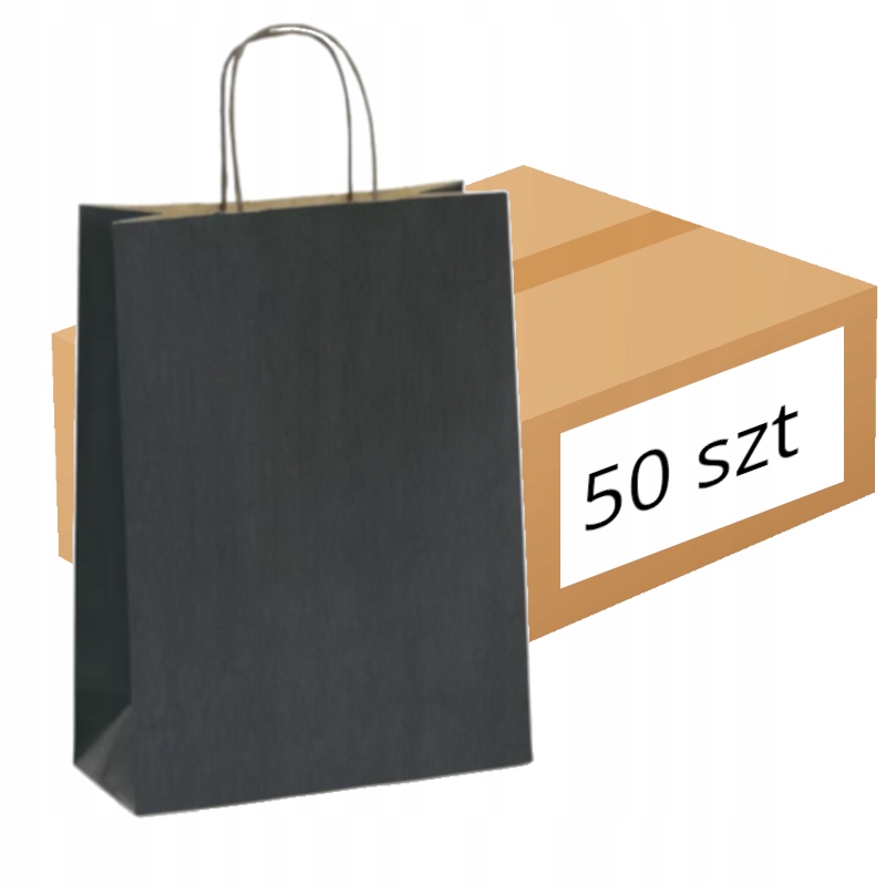 

Torba Papierowa 18x8x22 czarna 90g/m2 50 szt (A5)