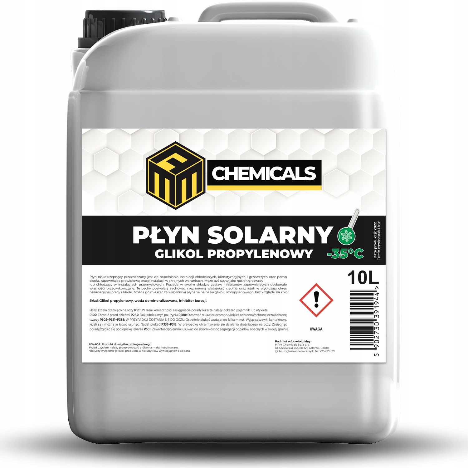 

Płyn Solarny Glikol Propylenowy C.o -35°C 10L